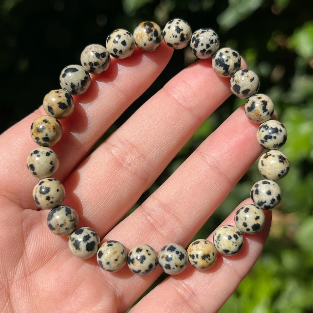 8mm stretchable Dalmatian bracelet‎